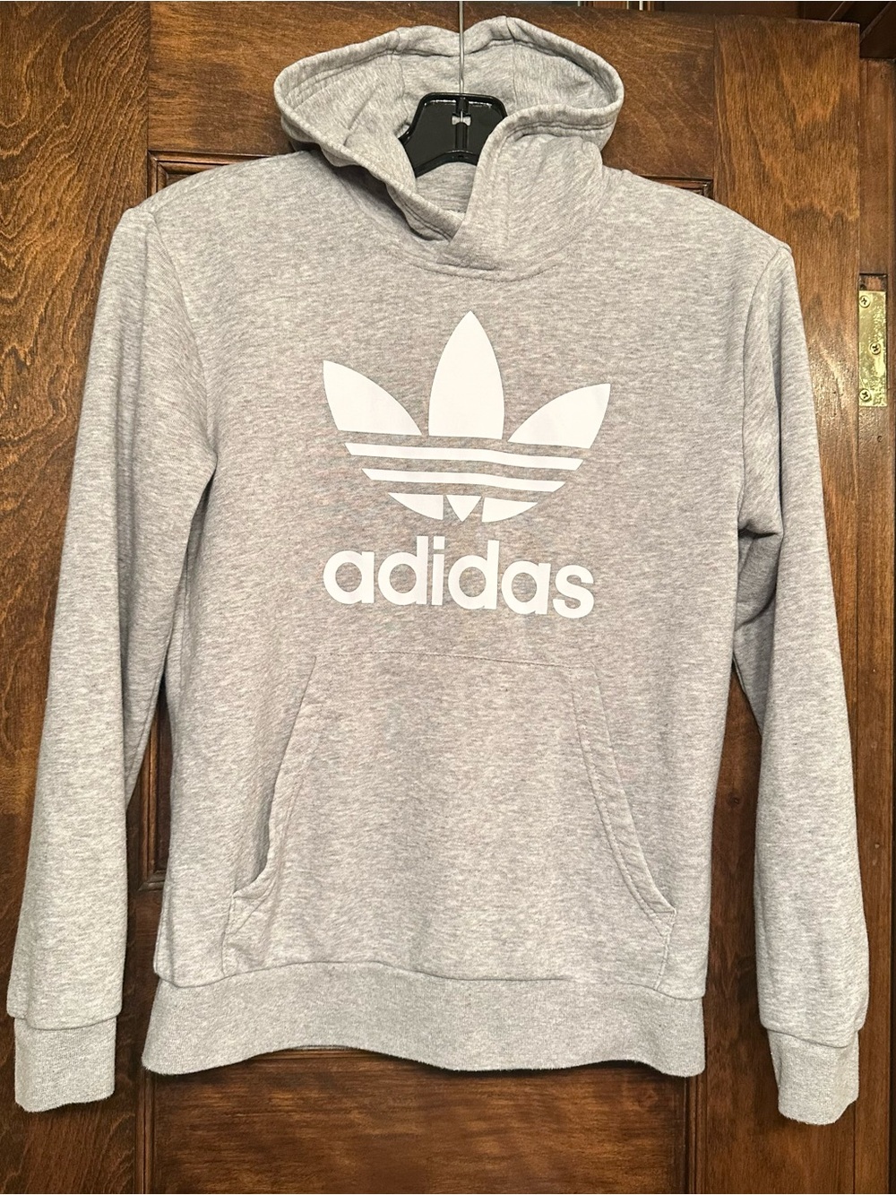 adidas Kid’s Light Gray Trefoil Pullover Hoodie